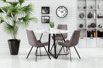 Stalas Looper, balta sp./juoda sp., 115 cm x 115 cm x 76 cm