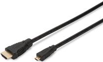Vads Assmann HDMI-micro / HDMI Micro HDMI male, HDMI male, 1 m, melna krās.