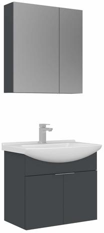 Vannas istabas mēbeļu komplekts Kalune Design Purus 65-338, matēta antracīta krās., 50 cm x 65 cm x 58 cm