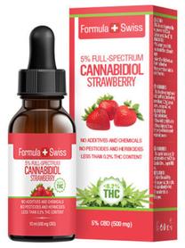 Kūno aliejus Formula Swiss Cannabidiol Strawberry Full Spectrum 5%, 10 ml