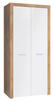 Spinta Balder, ąžuolo/balta, 90 cm x 51.5 cm x 192 cm