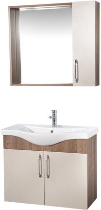 Vonios kambario baldų komplektas Kalune Design Sokotra 80, ruda sp., 34.3 cm x 78 cm x 58 cm