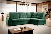 Kampinė sofa Sado Lukso 35, žalia sp., dešininė, 192 x 272 cm x 95 cm