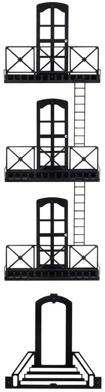 Sieninė lentyna Kalune Design Decorative Metal 491CRT1118, juoda sp., 125 cm x 42 cm x 16 cm