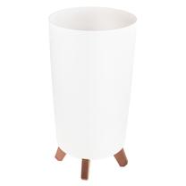 Gėlių vazonas DGTL240-S449, plastikinis, 23.9 cm x 23.9 cm, Ø 23.9 cm, balta sp.