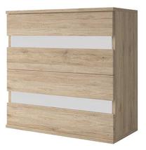 Komoda Idzczak Meble, ąžuolo sp./balta sp., 90 cm x 43 cm x 90 cm