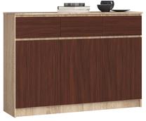 Komoda Akord Furniture Factory K140, ruda sp./rusva sp., 99 cm x 138 cm x 40 cm