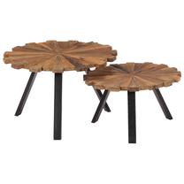 Kavos staliukas VLX 247933, ruda sp./juoda sp., 60 cm x 60 cm x 40 cm