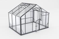 Теплица Gampre Sanus Hybrid XL-7, закаленное стекло, 2.20 x 2.90 м, 6 мм, графитовый цв.