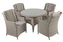 Lauko baldų komplektas Home4you Pacific, kreminės spalvos/pilkas, 4 vietų