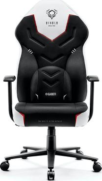 Žaidimų kėdė Diablo Chairs X-Gamer X-GAMERSW, 55 x 53 x 118 - 128 cm, balta sp./juoda sp.