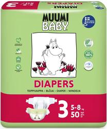 Sauskelnės Muumi Baby Midi, 3 dydis, 8 kg, 50 vnt.