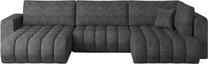 Kampinė sofa Bonito Leve 5, tamsiai pilka sp., kairinė, 170 x 340 cm x 92 cm