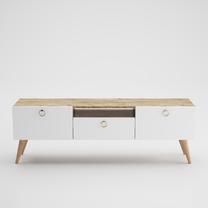 ТВ стол Kalune Design Ece, дубовый цв./белый цв., 140 см x 35 см x 54 см