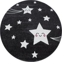 Ковер комнатные Ayyildiz Kids Stars, белый цв./серый цв., 160 см x 160 см