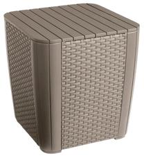 Lauko stalas Keter Luzon Flat Wicker, smėlio sp., 39 cm x 39 cm x 43 cm