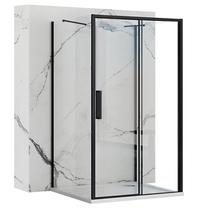 Dušo kabina Rea Rapid II, stačiakampė, be padėklo, 110 cm x 80 cm x 195 cm, juoda sp./grūdintas