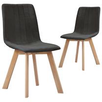 Krēslu komplekts VLX 248214, pelēka krās., 57 cm x 45 cm x 89 cm, 2 gab.