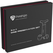 Kamštis Prestigio 3 In 1 Wine Preservation Set PWA102PS, juoda sp., 3 vnt.