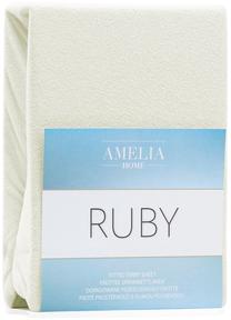 Простыня AmeliaHome Ruby, белый цв./бежевый цв., 180 x 200 cm, на резинке