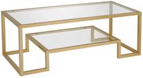 Kavos staliukas Kalune Design Atlantic, aukso sp., 100 cm x 50 cm x 50 cm