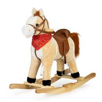 Supamas arkliukas EcoToys Horse XL-106, mediena, pliušas, ruda sp.