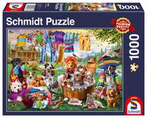 Dėlionė Schmidt Garden Full Of Pets 110829, 49.3 cm x 69.3 cm, 1000 vnt., įvairių spalvų