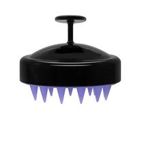 Расческа - массажер для головы Amalfis Silicone Scalp Brush, черный цв./фиолетовый цв.