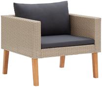 Õuetool VLX Garden Sofa 310219, must v./liivakarva pruun v., 67 cm x 76 cm x 60 cm