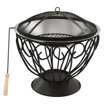 Grils VLX 2In1 Fire Pit & BBQ, sudraba krās./melna krās., 59 cm