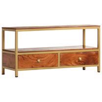 Konsoles galds VLX, brūna krās./bronzas krās., 90 cm x 30 cm x 45 cm