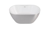 Vonia, laisvai pastatoma Besco Navia Glam, 160 cm x 80 cm x 60 cm, ovalas, balta sp./sidabro sp.