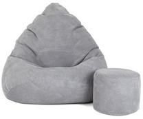 Sėdmaišis su pufu Sako Mega Dot Velour XL, pilka sp.