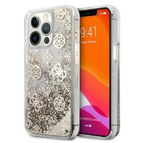 Чехол для телефона CG Mobile Guess Liquid Glitter Peony iPhone 13 Pro Max, прозрачный цв./золотой цв., Apple