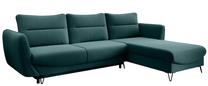 Kampinė sofa Silva Velvetmat 38, tamsiai žalia sp., dešininė, 201 x 276 cm x 100 cm