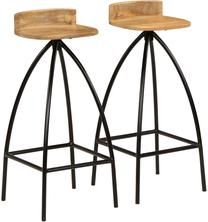 Kėdžių rinkinys VLX 245265 245265, ruda/juoda, 40 cm x 40 cm x 82 cm, 2 vnt.