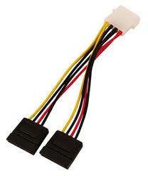 Adapteris Logilink SATA 15 pin male x 2, AT/ATX 4-pin female, 0.15 m