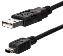 Vads Netrack USB A male, Mini USB, 0.25 m, melna krās.