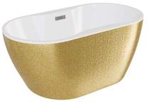 Vonia, laisvai pastatoma Besco Navia Glam Gold, 150 cm x 80 cm x 60 cm, ovalas, aukso sp./chromo sp.
