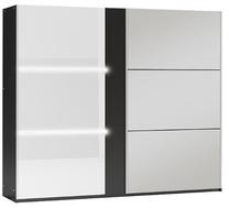 Spinta Stolar Tunis 250, juoda sp., 250 cm x 65 cm x 215 cm, su veidrodžiu