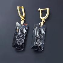 Auskari Diamond Sky, sudraba krās./melna krās.