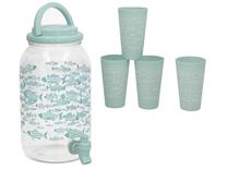 Indas su kraneliu Summer Enjoy, plastikas, 3.7 l, 5 vnt.