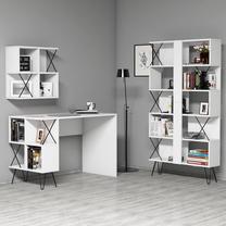 Biuro baldų komplektas Kalune Design Extra 2, balta sp., 167.3 cm x 90 cm x 22 cm