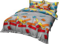 Patalynės užvalkalų komplektas PEB-885, mėlyna sp./raudona sp./geltona sp., 70 x 80 cm, 160 x 200 cm