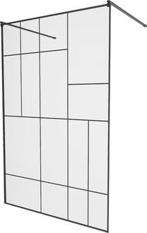 Dušo sienelė Mexen Kioto Walk-In, 100 cm x 200 cm, juoda sp./grūdintas
