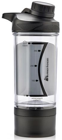 Sporta pudeles un šeikeri Meteor Shaker Bottle, caurspīdīga krās./melna krās., tritāns, 0.5 l