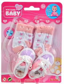 Одежда для кукол Simba New Born Baby 105560844, белый цв./розовый цв.