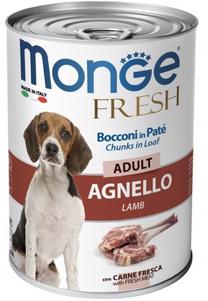 Влажный корм для собак Monge Fresh Chunks ADULT Adult, баранина, 0.4 кг