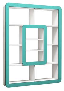 Pastatoma lentyna Kalune Design Orkide 845HCT3625, balta sp./turkio sp., 140 cm x 21.8 cm x 108.4 cm