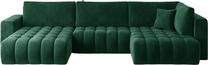 Kampinė sofa Bonito Lukso 35, tamsiai žalia sp., kairinė, 170 x 340 cm x 92 cm